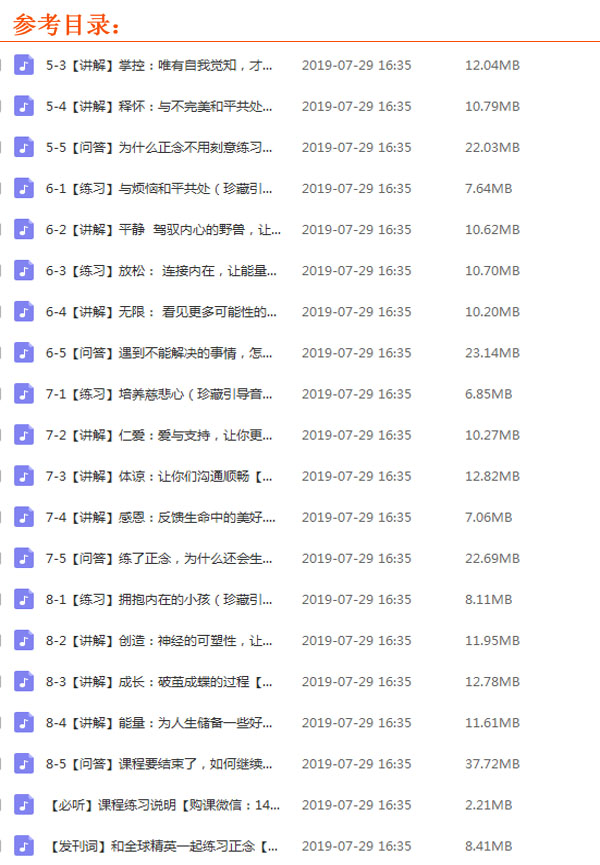 《安心正念課：增加人生的掌控力音頻全集百度云百度網盤下載》