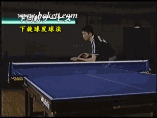 柳橙敏直拍發(fā)下旋球動畫圖解