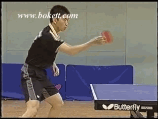 柳橙敏直拍反手推擋動畫圖解