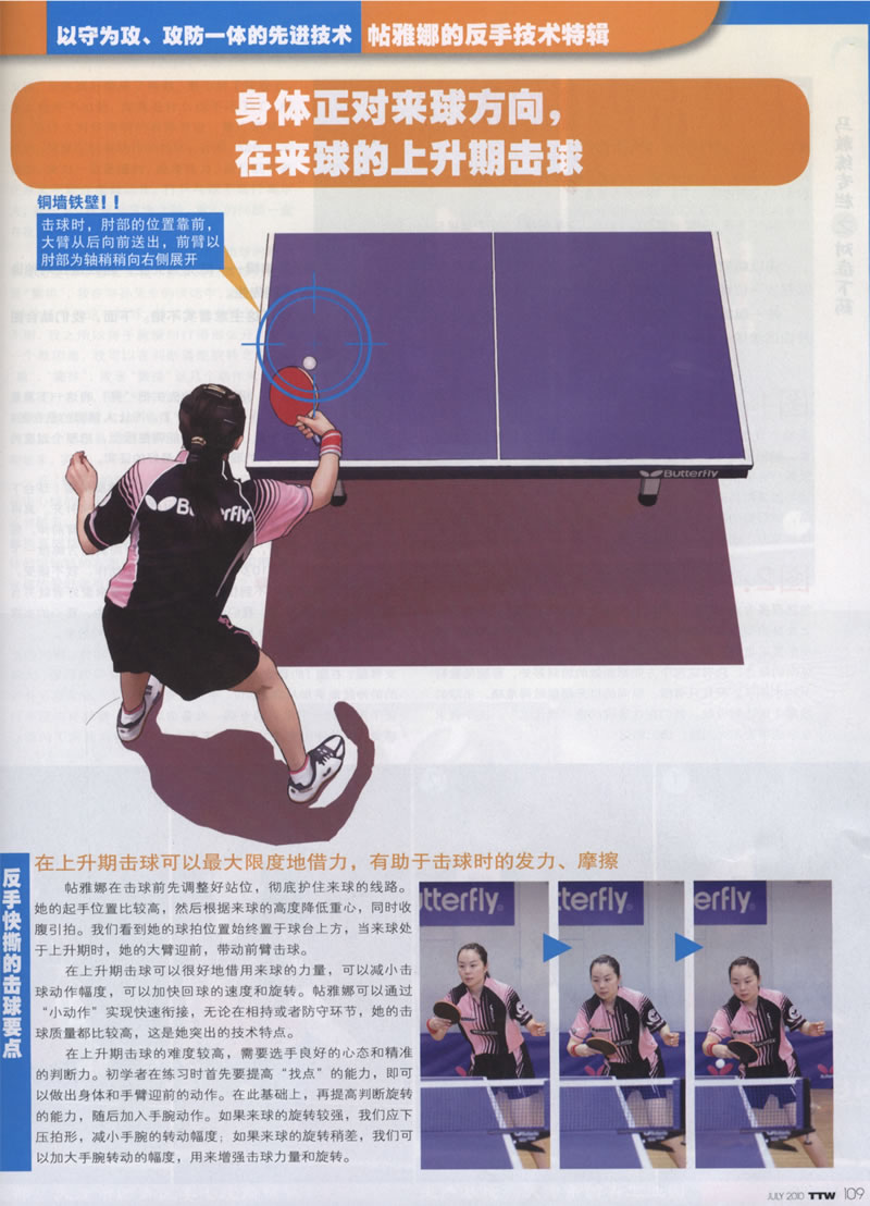 帖亞娜技術(shù)-反手快撕的擊球點(diǎn)和動(dòng)作要點(diǎn)