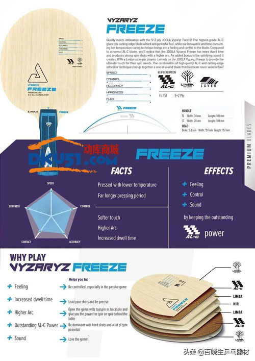 尤拉龍炎冰封乒乓球底板結(jié)構(gòu)圖片