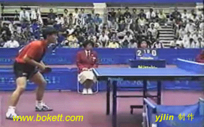 孔令輝正手搓、反手彈擊