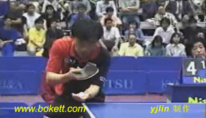 孔令輝搓中搶拉銜接反手彈擊